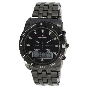 Swiss Army Men's Dual Time - Hitam - Stainless - SA 1514 FB  