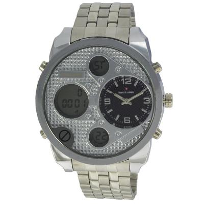 Swiss Army Men's Dual Time - Silver - Stainless - SA 1505 SS BLK