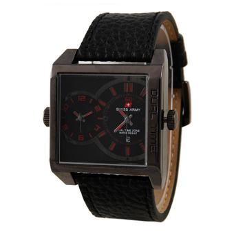 Swiss Army Men's Elegant - Hitam - Kulit - SA0440M BL RD  