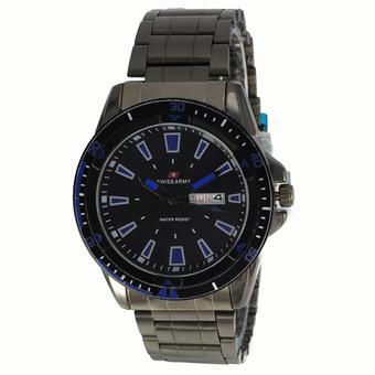 Swiss Army Men's Fashion - Hitam - Stainless - SA TW 1479 FB - Biru  