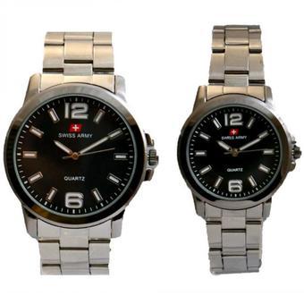 Swiss Army Men's - Jam Tangan Couple SA 5085 MB / LB - Hitam - Stainless Steel  