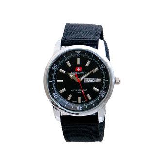 Swiss Army Men's - Jam Tangan Pria - SA 3117 M Bezel Hitam - Kanvas - Tanggal Hari  