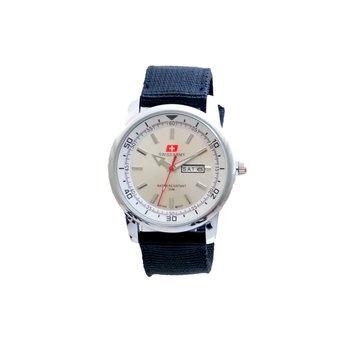 Swiss Army Men's - Jam Tangan Pria - SA 3117 M Bezel Putih - Kanvas - Tanggal Hari  