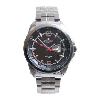 Swiss Army Men's - Jam Tangan Pria - SA 4023 MB Body + Bezel Hitam - Stainless Steel Back  