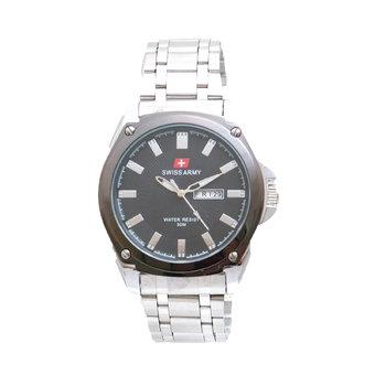 Swiss Army Men's - Jam Tangan Pria - SA 5056 M Bezel Hitam - Tanggal Hari  