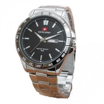 Swiss Army Men's Jam Tangan Pria - Silver - Stainless Steel Back - SA 5095 SH  