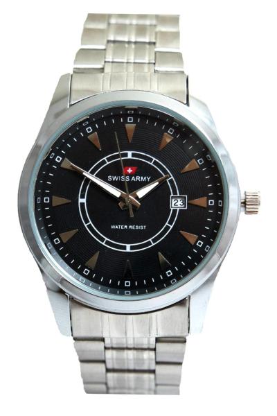 Swiss Army Men's Jam Tangan Pria TW 0037 G Body Silver + Bezel Hitam