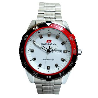 Swiss Army Men's - Jam Tangan Pria - TW 2356 G - Bezel Silver  