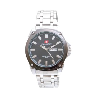 Swiss Army Men's SA 5056 M Jam Tangan Pria Stainless Steel - Hitam