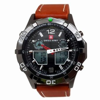 Swiss Army Men's Sport Combo - Jam Tangan Pria - Kulit Coklat Muda - SA 1101 B  