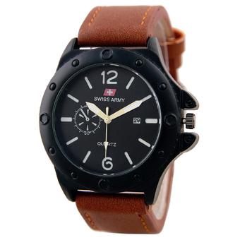 Swiss Army Mens Elegant - Cokelat - Stainless/Kulit - SA 0010 BL BRW  