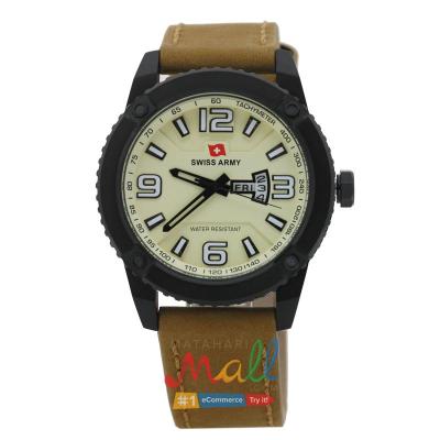 Swiss Army SA 1166 G - jam tangan pria - leather - beige