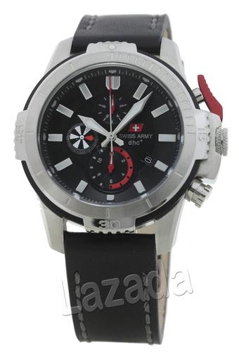 Swiss Army SA 2187 M - Jam Tangan Pria - Hitam - Kulit  