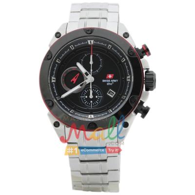 Swiss Army SA 2188 M - Jam Tangan Pria - Rantai Stainless (Ssb) Stopwatch Chronograph - Dial Hitam - White