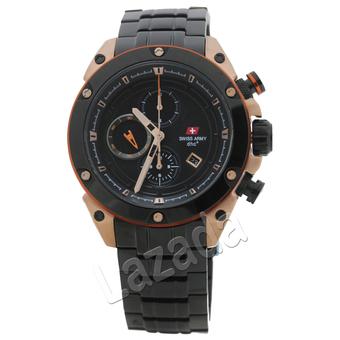 Swiss Army SA 2188 M Jam Tangan Pria - Stainless Hitam Kombinasi Rosegold - Dial Hitam  