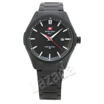 Swiss Army SA 2191 M Rantai Black Stainless (Ipb) Fitur Tanggal Dial Hitam  