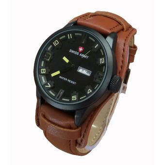 Swiss Army SA 273M Coklat Jam Tangan Pria - Strap Kulit - Analog  