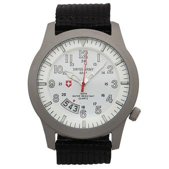 Swiss Army SA 2868 CV SS SIL Men -Hitam -Kanvas -Jam Tangan Analog  