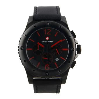 Swiss Army SA 4089M CHR BL RED - Jam Tangan Pria - Hitam - Kulit  