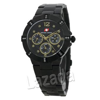 Swiss Army SA 66224 SS Hitam Dial Hitam Gold  