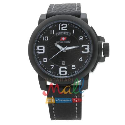 Swiss Army SA 66229 Tali Kulit Hitam (Ipb) Tanggal Hari – Dial Hitam