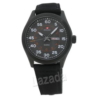 Swiss Army SA 73418 MA - All Black - Dial Hitam - Tali Kanvas Hitam  