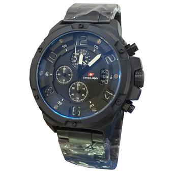 Swiss Army SA1359 Chronograph Jam Tangan Pria Stainless Steel Hitam  