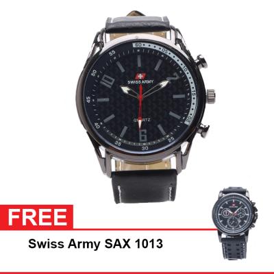 Swiss Army SAX 1237 Jam Tangan Analog Pria - Hitam + Free SAX 1013