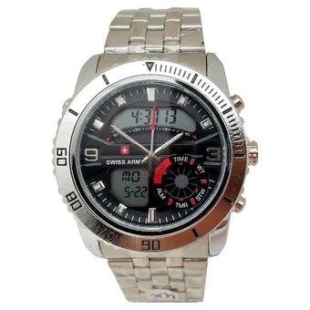 Swiss Army Sport Digital Combo - Jam Tangan Pria - Silver Stainless - SA 1522 - Hitam  