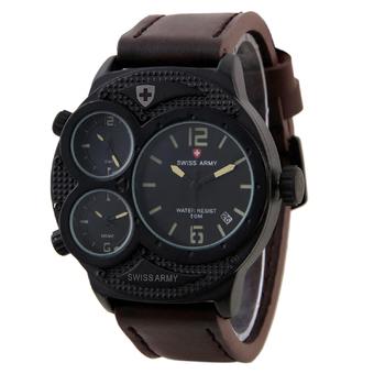 Swiss Army Triple Time Series - Cokelat - Kulit - SA 1060M BL DA BRW  