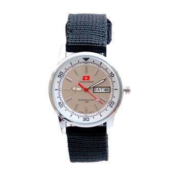 Swiss Army Women's - Jam Tangan Wanita - SA 3117 L Bezel Putih - Kanvas - Tanggal Hari  