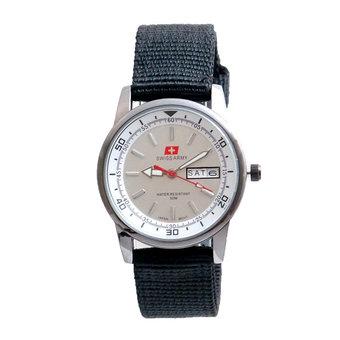 Swiss Army Women's - Jam Tangan Wanita - SA 3117 LB Bezel Putih - Kanvas - Tanggal Hari  