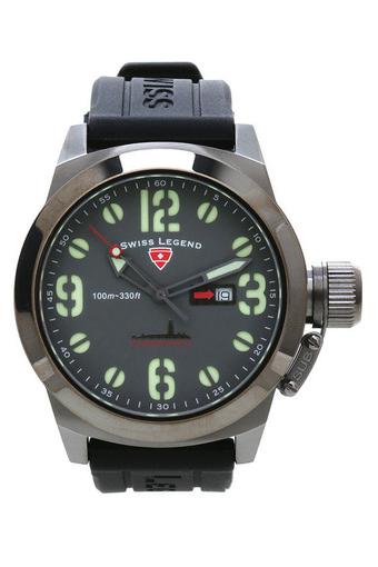 Swiss Legend Jam Tangan Pria - Hitam - Strap Silikon - 10543-GM-014  