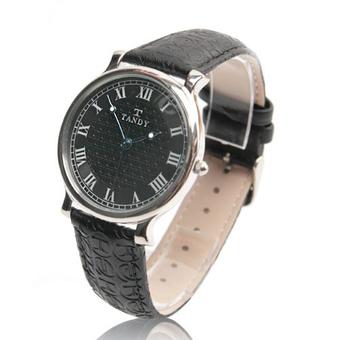 TANDY Women Black Genuine Leather Strap Watch T-1016F_BK (Int)  