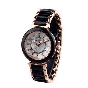 TIME100 Fashion Diamond Natural Fritillaria Dial Black&Rose Golden Acrylic Band Ladies Watch W50149L.01A (Intl)  