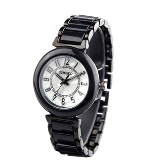 TIME100 Fashion Diamond Natural Fritillaria Dial Black Acrylic Band Ladies Watch W50149L.02A (Intl)  