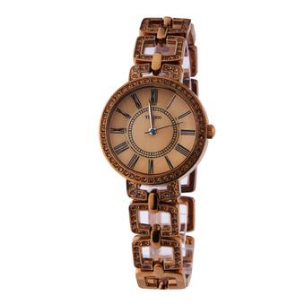 TIME100 Fashion Diamond Skeleton Roman Numerals Coffee Bracelet Ladies Quartz Watch W50220L.02A (Intl)  