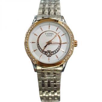 Tajima Tanggal TJ3819L Jam Tangan Wanita Stainless Steel Silver Gold  