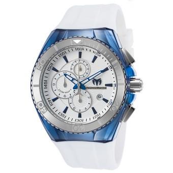 TechnoMarine Cruise Men 46.65mm Case Blue Silicone Strap Antique Silver Dial Quartz Watch TM-115052 - Intl  