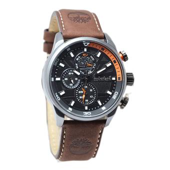 Timberland Chrono - Jam Tangan Pria - Cokelat Tua - Leather Strap - T414Ct  