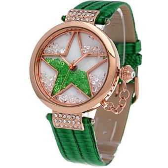 Time100 Diamond Starry Dial Green Strap Ladies Watch W50058L.01A (Intl)  