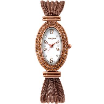 Time100 Egypt-style Diamond Jewelry Clasp Rose Gold Stainless Steel Bracelet Ladies Wrist Watches W50033L.03A - Intl  