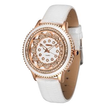 Time100 Fashion Bright Diamond Dial Genuine Leather Women Quartz Watch W50278L.02A (Intl)  