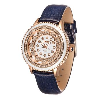 Time100 Fashion Bright Diamond Dial Genuine Leather Women Quartz Watch W50278L.05A (Intl)  