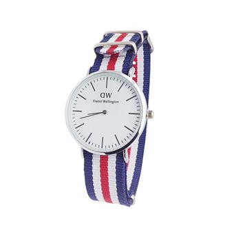 Unisex Canvas Watches Quartz Simple Analog Casual Wristwatch(Navy Blue) (Intl)  