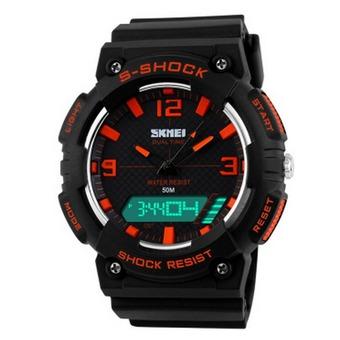 Unisex Chronograph Watch With Waterproof Outdoor Sports Electronic Wristwatches(Red) (Intl)  