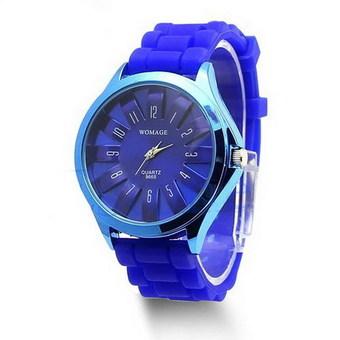 Unisex Stylish Silicone Quartz Sport Jelly Wrist Watch (Blue) - Intl  