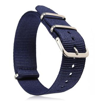 Universal 18mm Durable Men's Military Nylon Wrist Watch Band Strap 260mm 36# Blue  