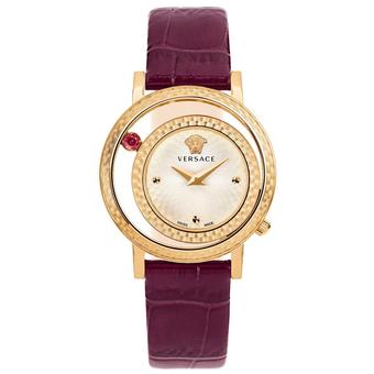 Versace VDA02 0014 Venus Purple Leather Strap Women's - Purple Gold  