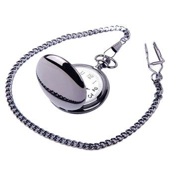 Vintage Quartz Analog Pocket Watch Necklace Pendant Women Mens Xmas Gift Black (Intl)  